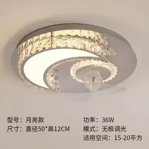 Afralia™ Crystal LED Ceiling Fan Remote Control Modern Bedroom Light Fixtures