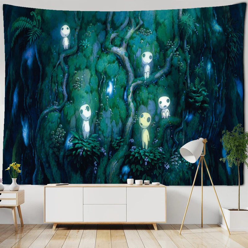 Afralia™ Cute Skeleton Tapestry: Psychedelic Boho Wall Hanging for Retro Room Decor