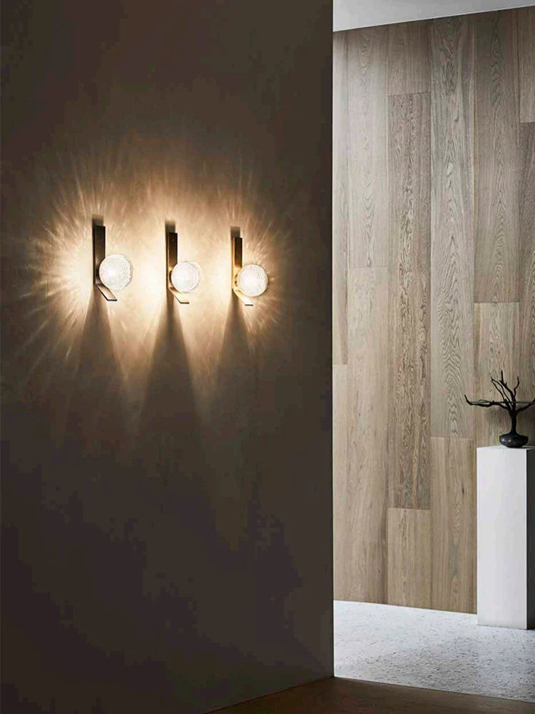 Afralia™ Bubble Glass Wall Sconce Lamps LED Modern Background Light