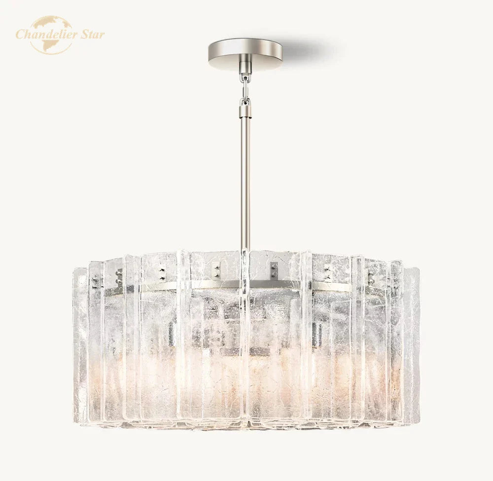 Afralia™ Lattice Glass LED Chandelier for Bedroom, Dining Room - Modern Pendant Light Fixtures