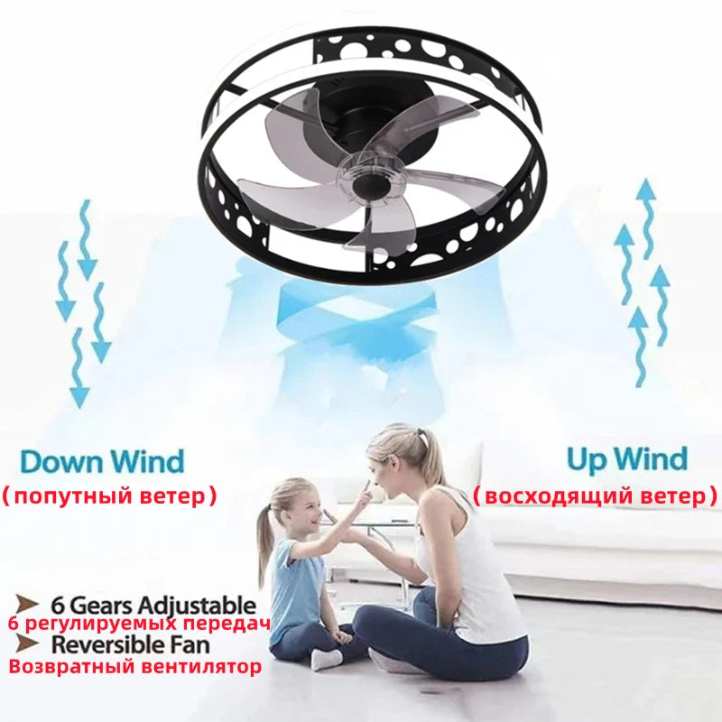 Afralia™ Modern Remote Control Ceiling Fan Light for Living Room Bedroom Dining Area