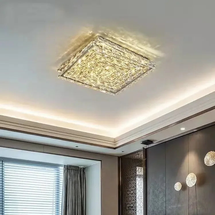 Afralia™ Crystal LED Ceiling Lights for Living Room Bedroom Dining Decor
