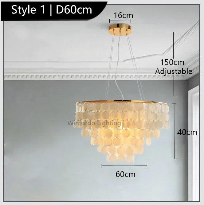 Afralia™ Modern White Acrylic Shell Pendant Light for Luxury Home Decor