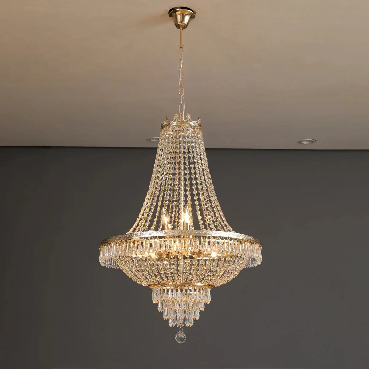 Afralia™ Luxury Crystal Chandelier LED Pendant Light for Elegant Living Spaces
