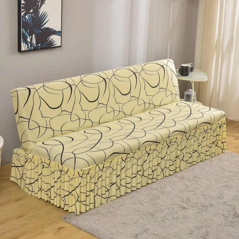 Afralia™ Elastic Armless Futon Bed Sofa Cover Slipcover