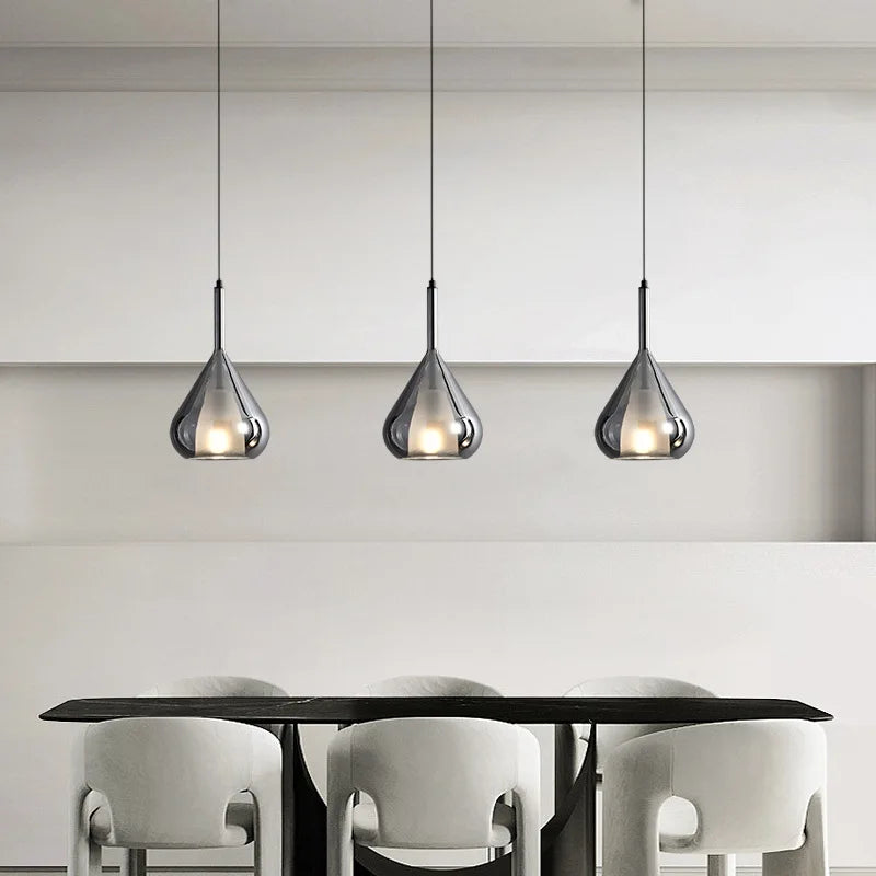 Afralia™ Glass LED Pendant Lights: Modern Nordic Chandeliers for Minimalist Home Decor & Elegant Living