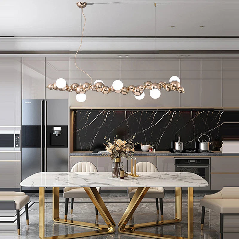 Afralia™ Silver Gold Molecule Stainless Steel LED Chandelier - 2022 Trend