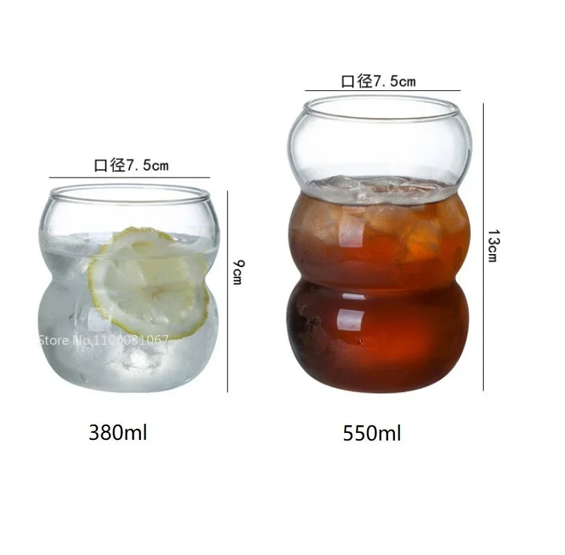 Afralia™ Glass Cold Brew Coffee Cup Heat-resistant Milk Latte Bubble Water Breakfast