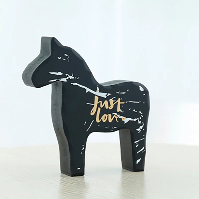 Afralia™ Wooden Horse Figurine Child Toy Gift Home Decoration Ornament