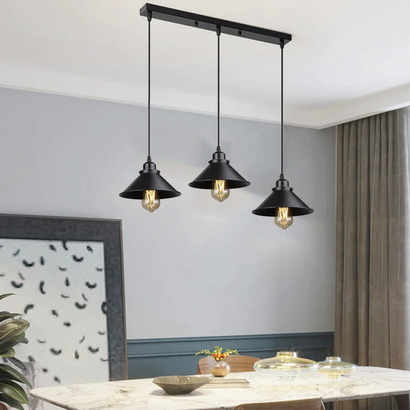 Afralia™ Industrial Black Pendant Light Dimmable Kitchen Ceiling Fixture