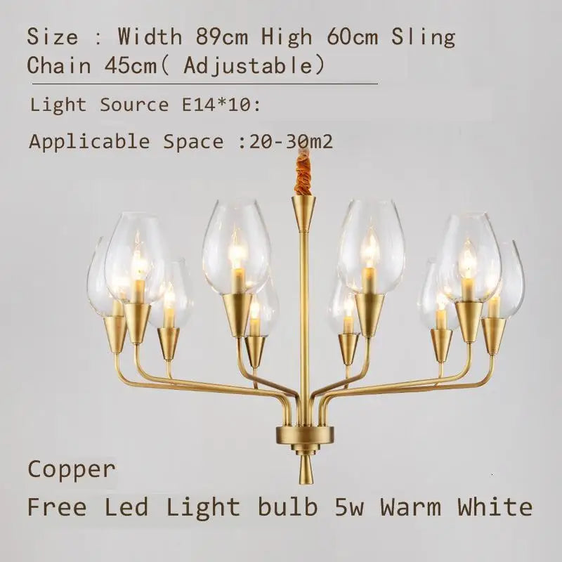 Afralia™ Modern Glass Chandelier for Living Room, Restaurant, Hotel, Bedroom – Premium Quality