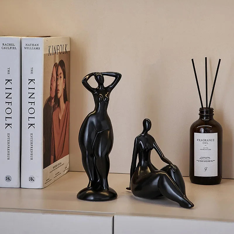 Yoga Woman Sculpture for Nordic Home Decor by Afralia™