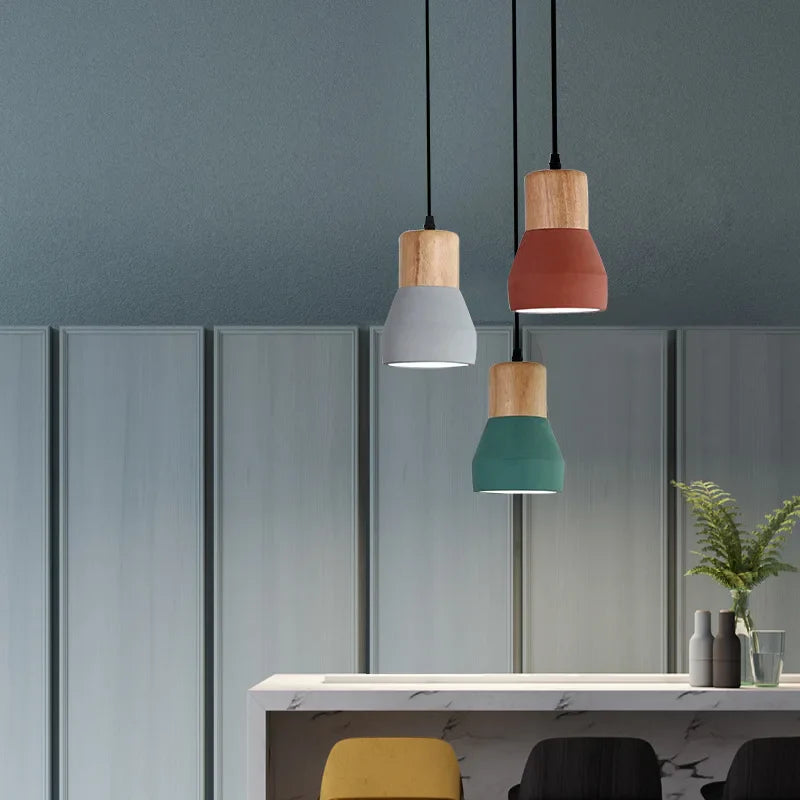 Afralia™ Cement LED Pendant Lamp Industrial Decor Bedroom Living Room Bar Cafe