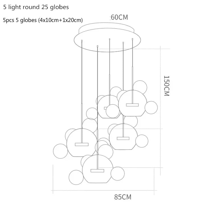 Afralia™ Milky Glass Globes LED Pendant Lights for Dining Room, Modern Luminarias LED Hanging Lamp