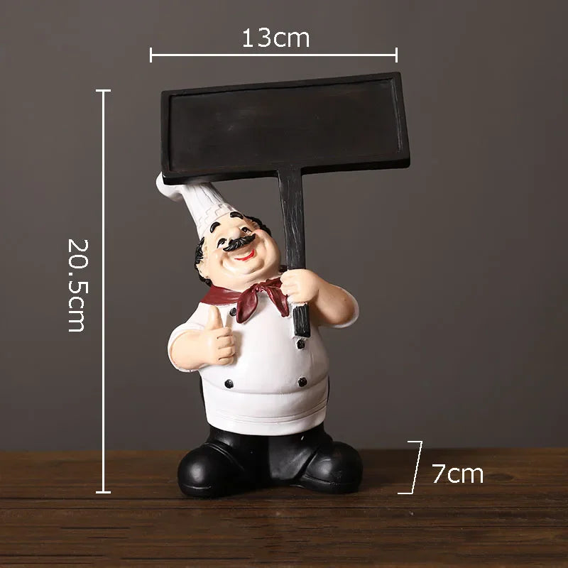 Afralia™ Bearded Chef Resin Figure Sculpture Modern Kitchen Desk Decor Ornaments