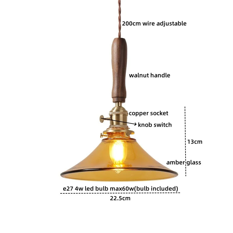 Afralia™ Copper Ceramic LED Pendant Light with Knob Switch - 4w Bulb & Lamparas Colgante
