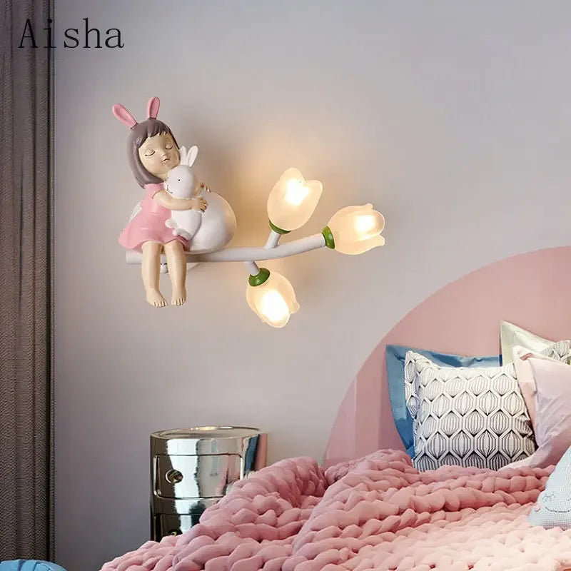 Afralia™ Kids' Room LED Wall Lamp - Cartoon Nursery Lighting Fixtures