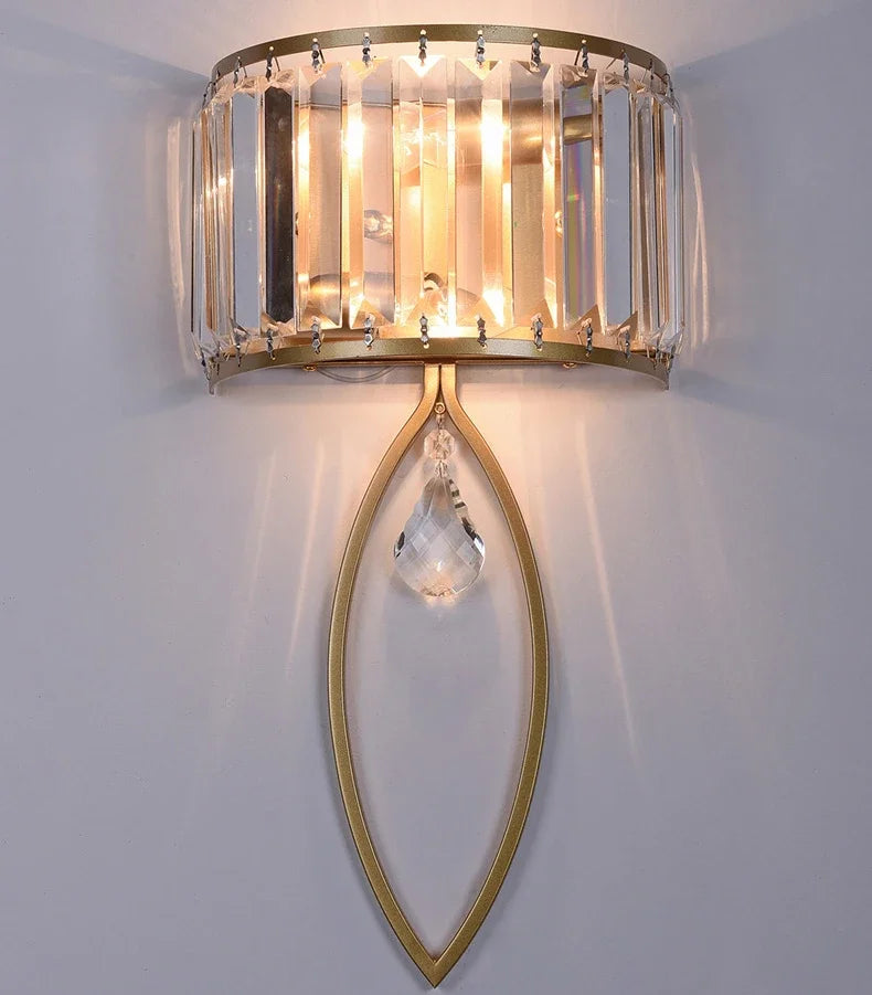 Afralia™ Crystal LED Wall Lamp for Living Room Bedroom Corridor Sconce