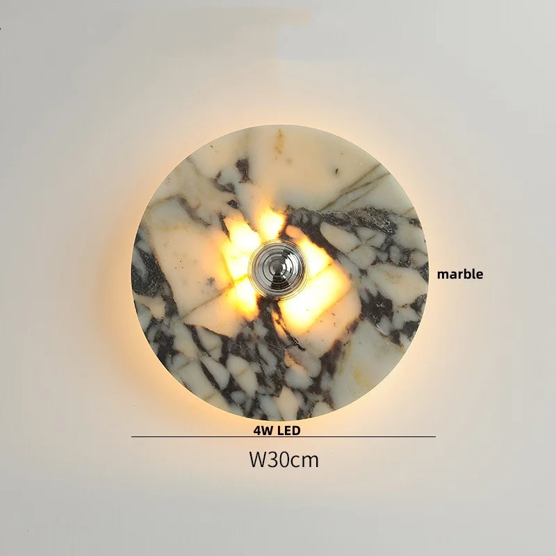 Afralia™ Marble LED Wall Sconce Light: Modern Nordic Home Decor for Living Room Bedroom