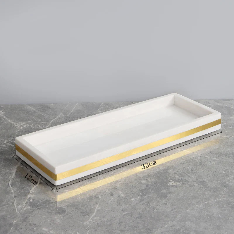 Afralia™ White Marble Gold Bathroom Set