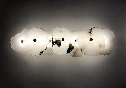 Afralia™ Ivory White Marble Copper LED Ceiling Light Luxury Modern Fixture