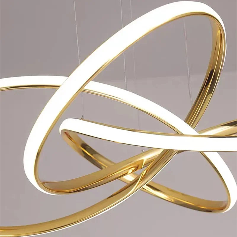 Afralia™ Geometric LED Ceiling Chandelier Artistic Lines Modern Pendant Light