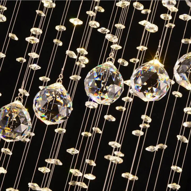 Afralia™ Modern Large Crystal Spiral Chandelier for Staircase Lighting Fixture