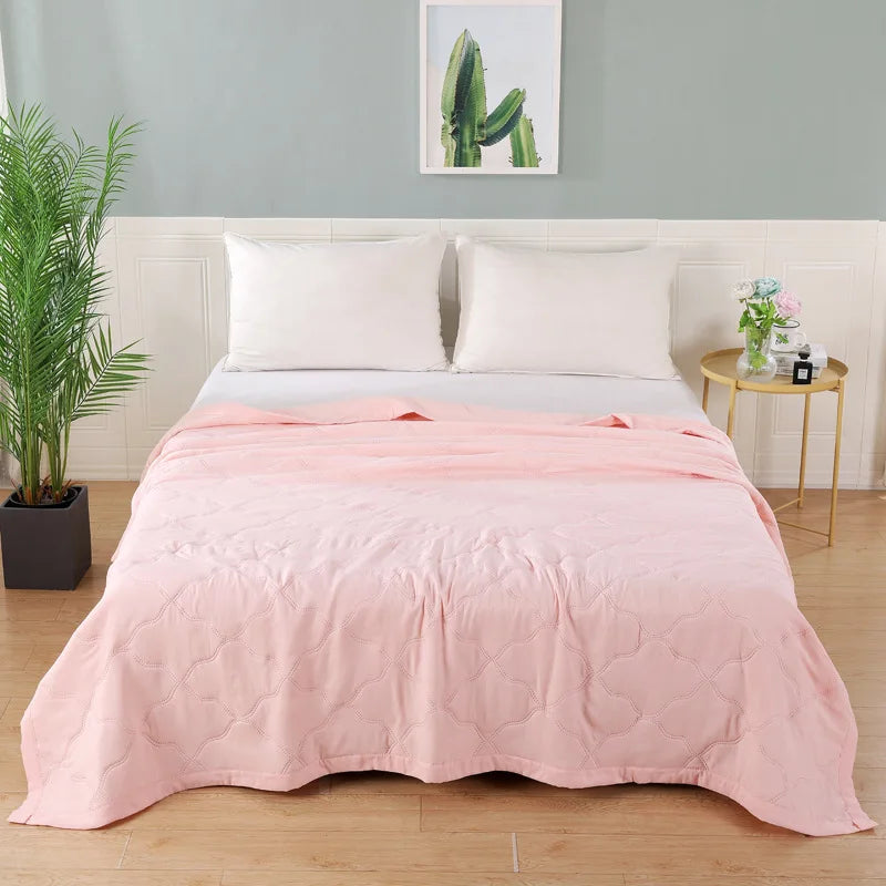 Afralia™ Fashion Flower Printed Cotton Jacquard Quilted Comforter - Lightweight & Breathable Summer Blanket