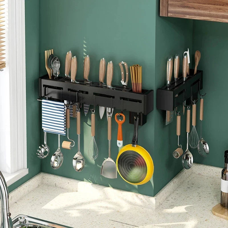 Afralia™ Kitchen Organizer: Wall-mounted Multifunction Knife and Chopsticks Storage Rack