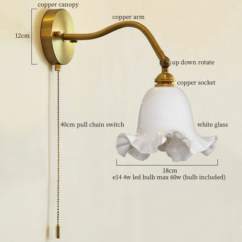 Afralia™ Glass LED Wall Light for Living Room Stair Loft Bathroom Mirror Bedside