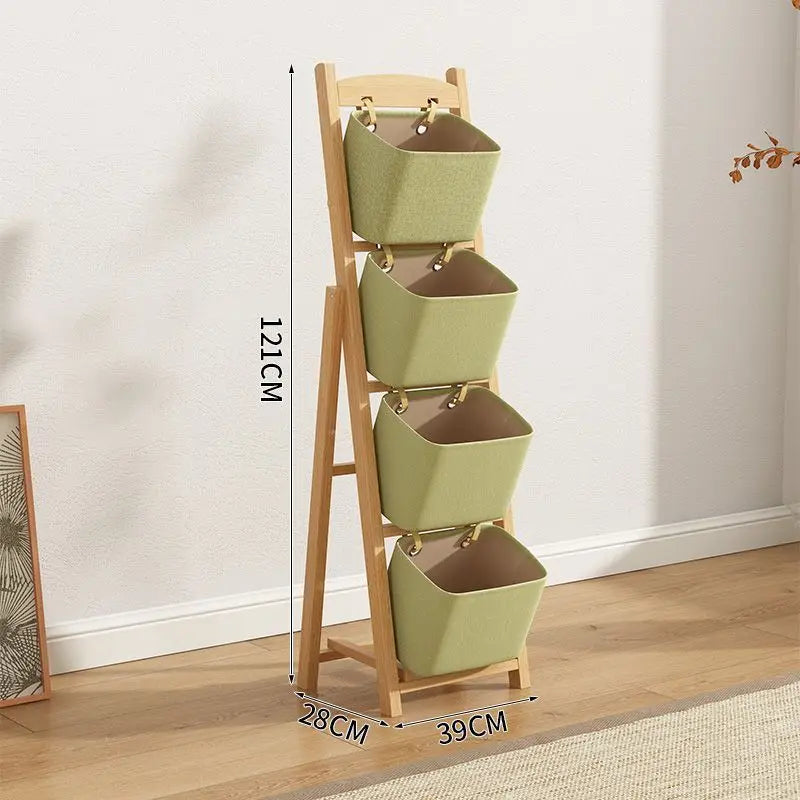 Afralia™ Solid Wood Storage Rack: Multi-layer Organizer for Living Room, Bedroom, Toys & Snacks