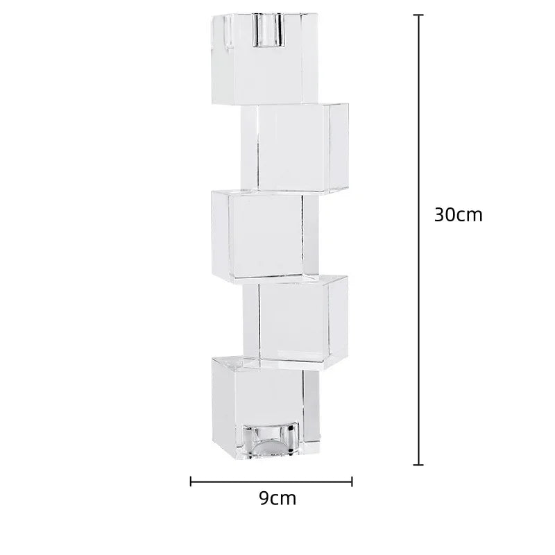 Afralia™ Geometric Crystal Glass Candle Holder - Home Decor Accent