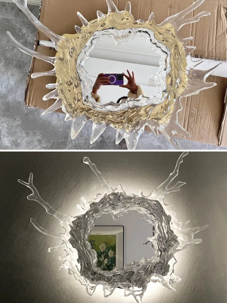 Afralia™ Modern LED Flower Mirror Wall Light for Bathroom Dressing Home Decor