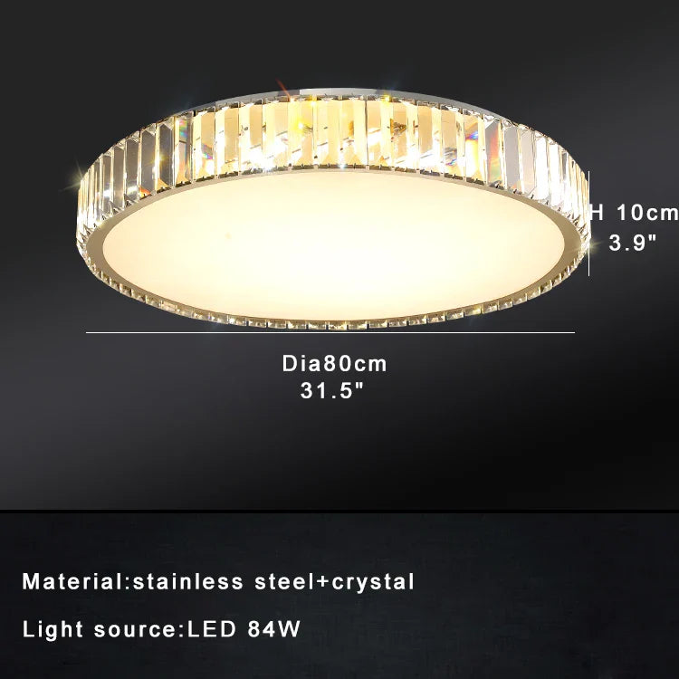 Afralia™ Luxury Crystal Ceiling Light, Modern LED Gold/Silver, Dimmable, Round/Square Design