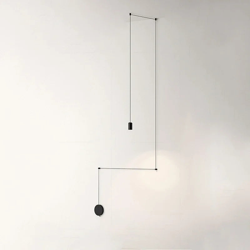 Afralia™ Long Line Black LED Wall Lamp for Kitchen Living Room Bar Excellent Quality