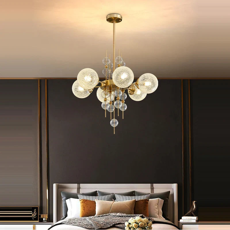 Afralia™ Gold Chrome Bubble Ceiling Chandelier: 2025 Trend Hanging Lamps for Living Room