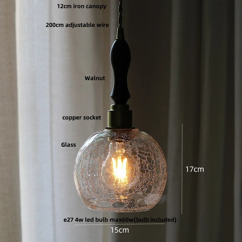 Afralia™ Glass Globe LED Pendant Light Fixture for Porch Kitchen Aisle, Adjustable Hanging Lamp