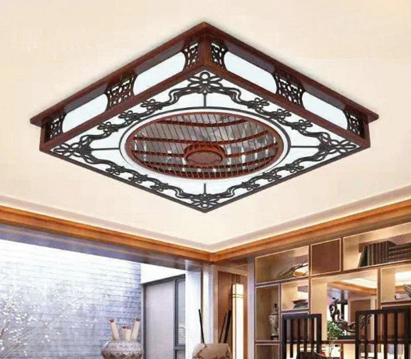 Afralia™ Integrated Invisible Ceiling Fan Lamp Chandelier for Living Room, Dining Room, Bedroom