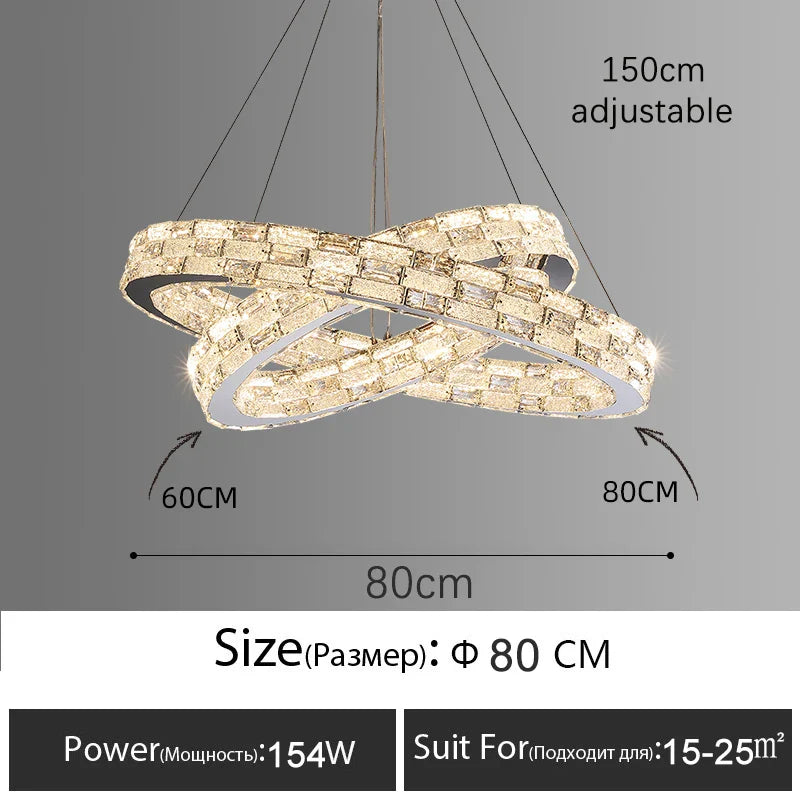 Afralia™ Golden Crystal Ring Chandelier: Luxury Gloss Ceiling Lighting for Modern Living Room
