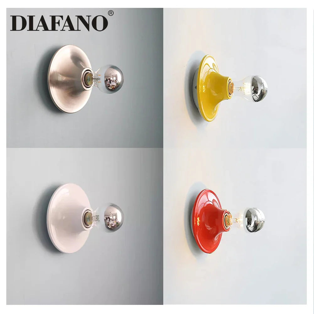 Afralia™ LED Macaron Wall Lamp: Retro Colorful Bedroom Light, E27 Living Room Lighting