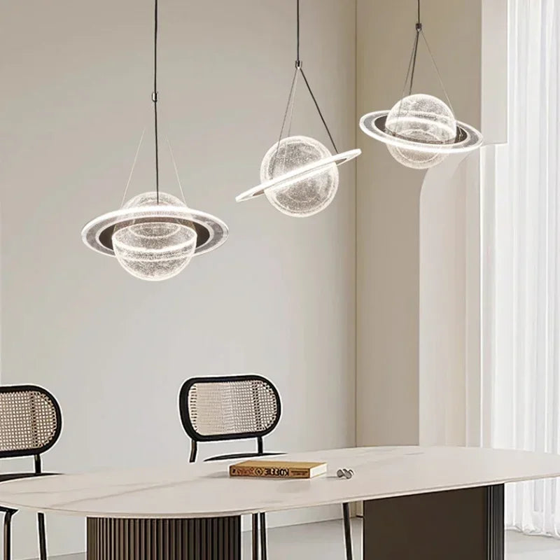 Afralia™ Nordic LED Globe Chandelier Acrylic Room Decor for Living Bedroom Lighting