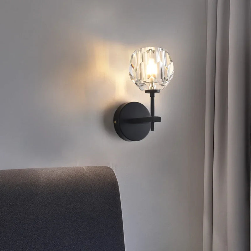 Afralia™ Crystal Wall Sconce: Modern LED Fixture for Bedroom, Living Room, and Hallway