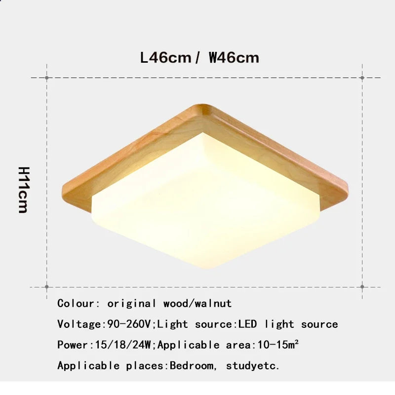 Afralia™ Modern Nordic Wood Ceiling Light LED Indoor Lamp for Living Room Bedroom Study