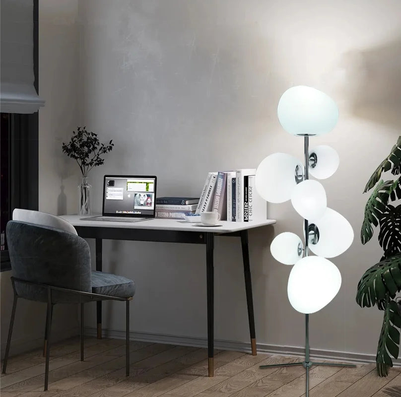 Afralia™ Nordic 7-Light E27 LED Floor Lamp for Living Room Decor