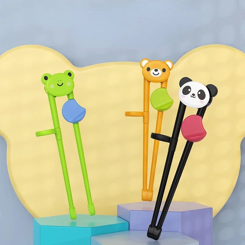 Afralia™ Kids' Multicolor Bear Panda Cat Chopstick Set: Fun Training Chopsticks for Children