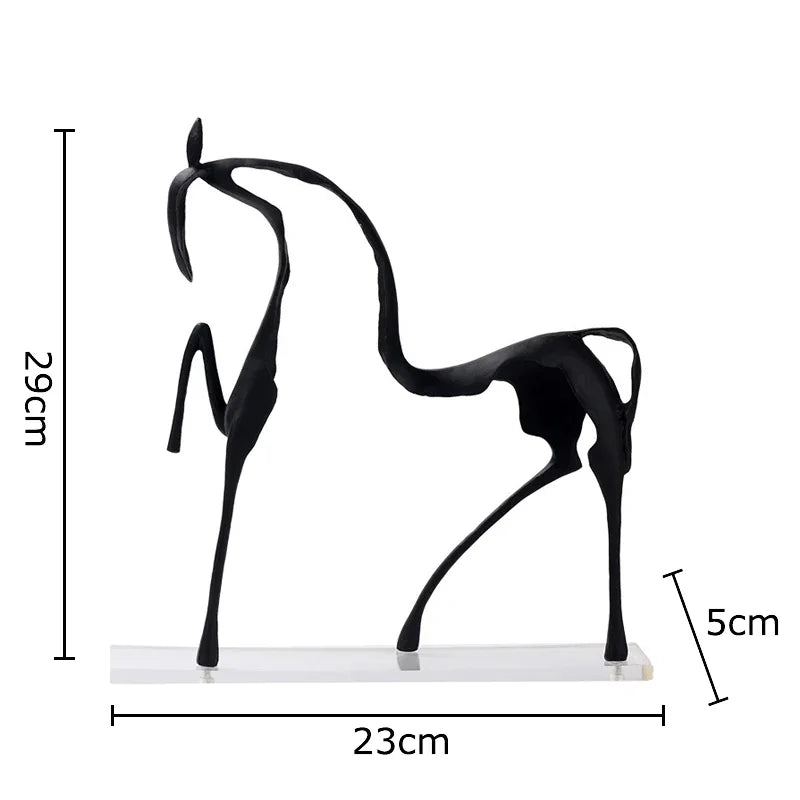 Afralia™ Hollow-out Horse Sculpture | Metal Desk Decoration for Room Aesthetics