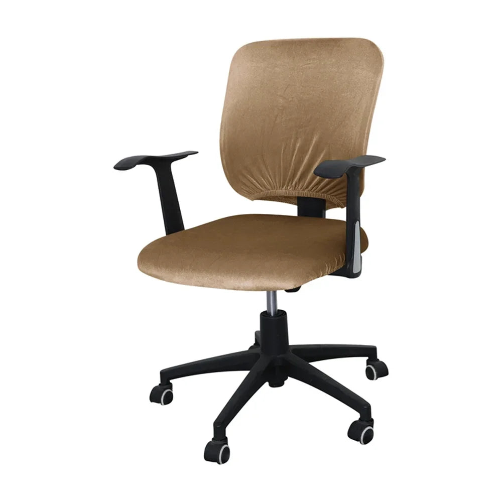 Afralia™ Velvet Office Chair Cover Slipcover: Stretch Spandex Seat Protector