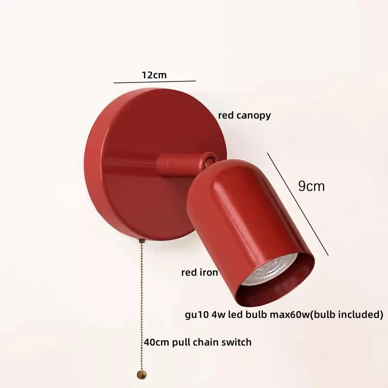 Afralia™ LED Wall Sconce Pull Chain Switch Cream Style Stair Light Fixture