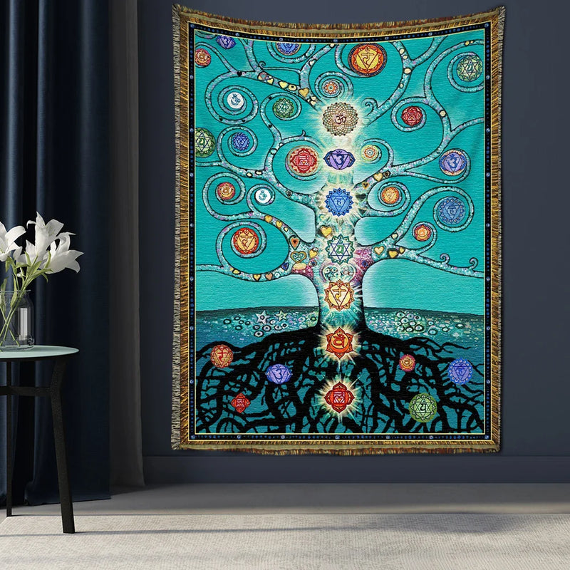 Afralia™ Tree Of Life Tapestry: Hippie Queen Bed Sheet Wall Hanging, Psychedelic Bohemian Room Decor