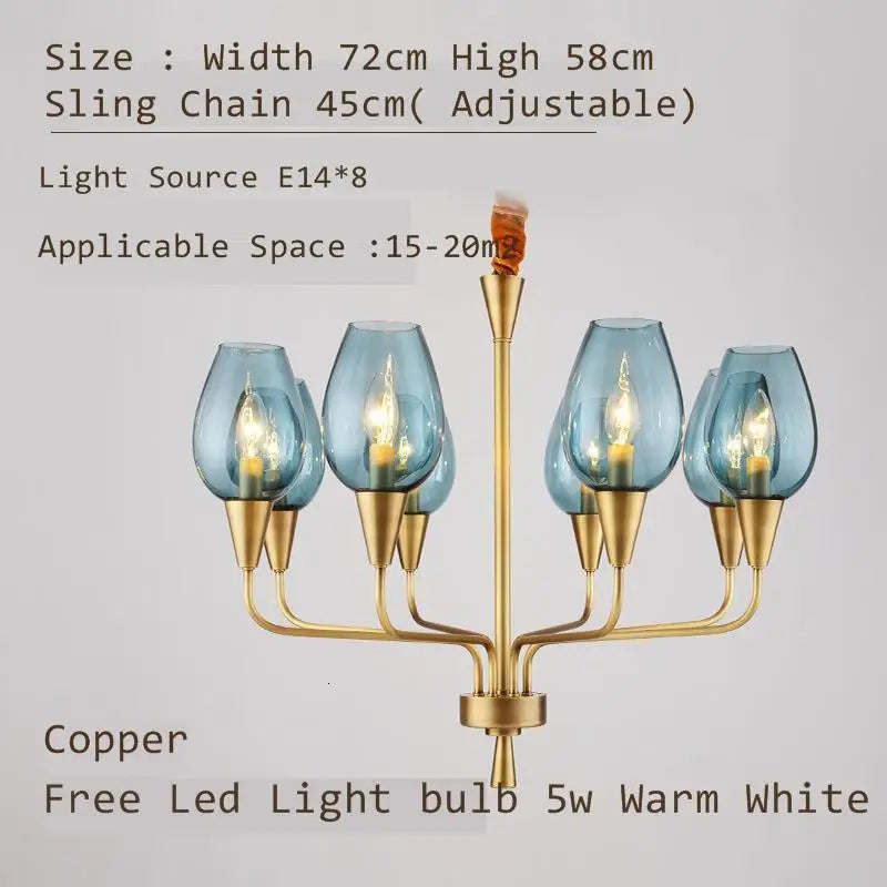 Afralia™ Modern Glass Chandelier for Living Room, Restaurant, Hotel, Bedroom – Premium Quality